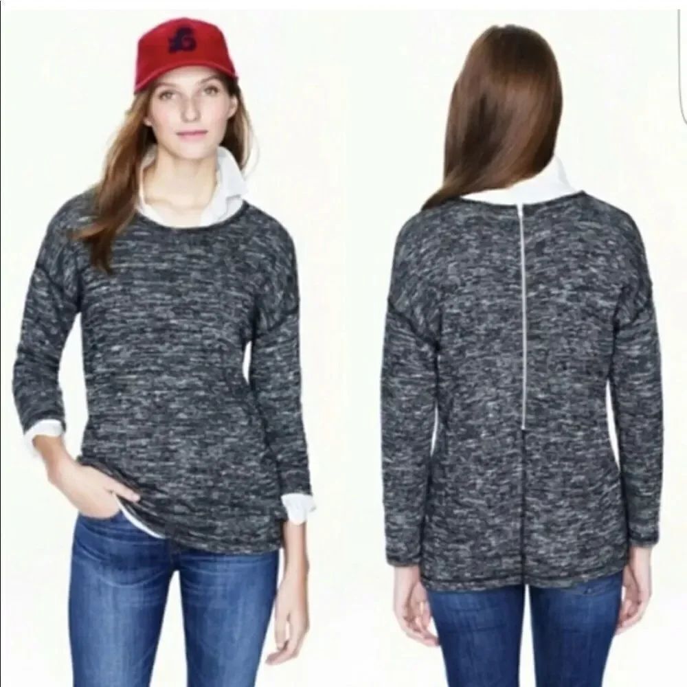 J.Crew Jaspe cozy tunic gray zipper sweatshirt size xsmall